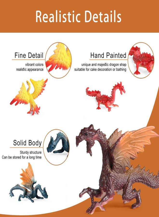 EOIVSH Mini Dragon Toys Figures - 12pcs Ancient Flying Dragon Figurines for Boys Girls, Mythical Action Figure Kid Toys, Cupcake/Cake Topper & Party Favors - Image 3